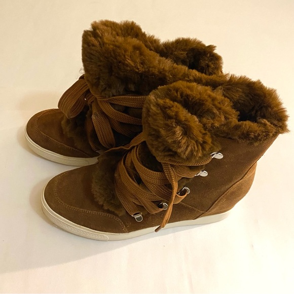 🍁Steve Madden Brown Fur-Lined Women's Sneakers - Picture 10 of 13